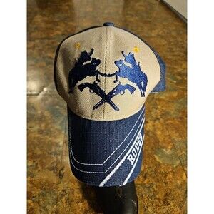 Rodeo Hat Blue‎ Denim Adjustable Back Rodeo Cowboy Outdoor Ball Cap